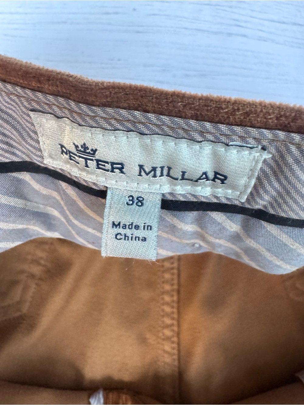 Peter Millar Brown Corduroy Pants Men’s Size 38 Straight Leg Inseam 24” - Picture 6 of 9